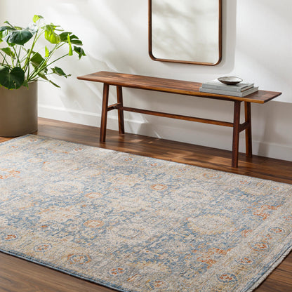 Chicago Rug - 31149 by Livabliss in blue, light beige, mustard, slate, burnt orange. Made from main: 100% polyester in a unique style.