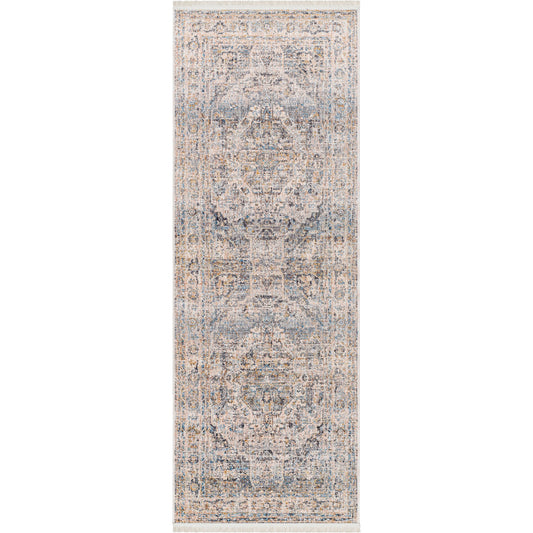 Chicago Rug - 31156 by Livabliss in slate, charcoal, light beige, blue, mustard. Made from main: 100% polyester in a unique style.