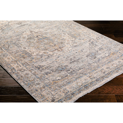 Chicago Rug - 31156 by Livabliss in slate, charcoal, light beige, blue, mustard. Made from main: 100% polyester in a unique style.