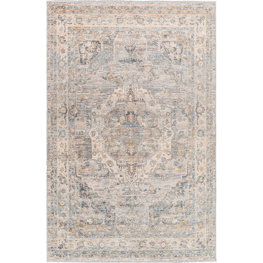 Chicago Rug - 31156 by Livabliss in slate, charcoal, light beige, blue, mustard. Made from main: 100% polyester in a unique style.