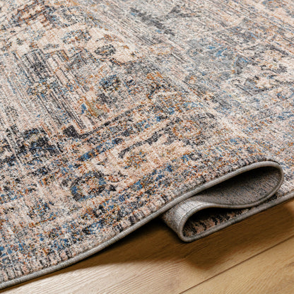 Chicago Rug - 31156 by Livabliss in slate, charcoal, light beige, blue, mustard. Made from main: 100% polyester in a unique style.