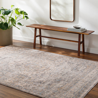 Chicago Rug - 31156 by Livabliss in slate, charcoal, light beige, blue, mustard. Made from main: 100% polyester in a unique style.