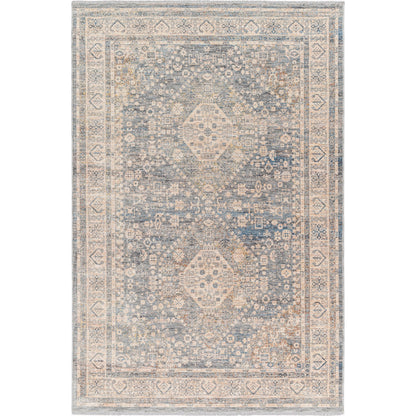 Chicago Rug - 31157 by Livabliss in slate, light beige, burnt orange, blue, rust. Made from main: 100% polyester in a unique style.