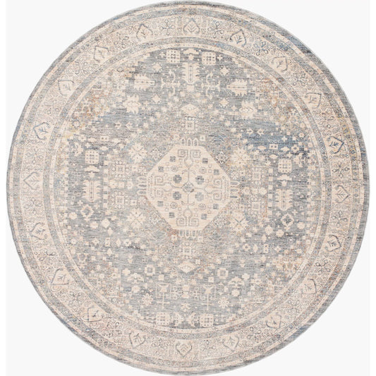 Chicago CHG-2318 Rug by Livabliss in slate, light beige, burnt orange, blue, rust. Made from main: 100% polyester in a unique style.