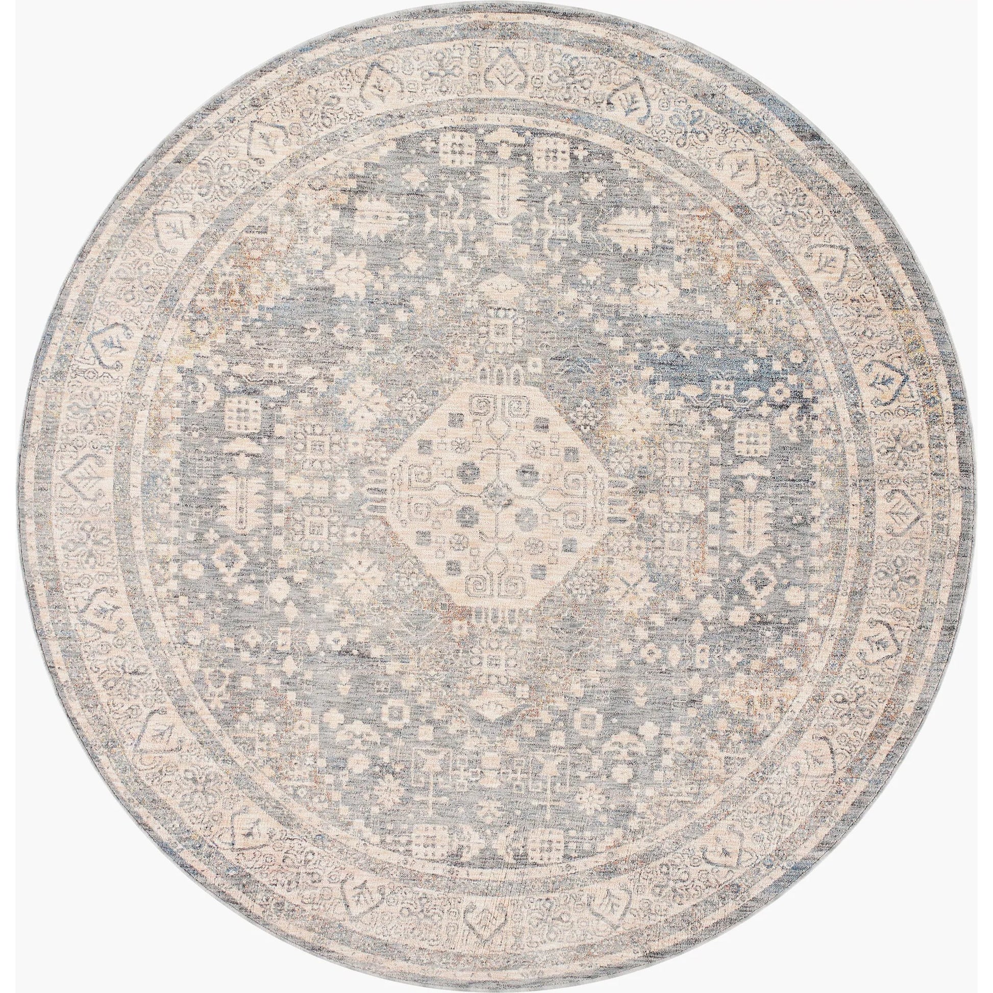 Chicago Rug - 31157 by Livabliss in slate, light beige, burnt orange, blue, rust. Made from main: 100% polyester in a unique style.