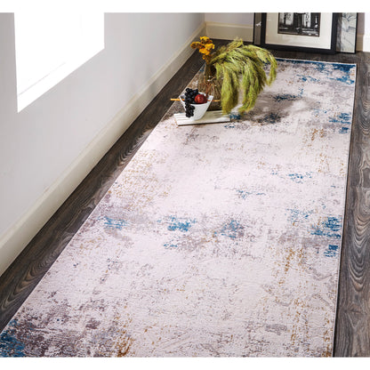 Cadiz Rug - 3889F by Feizy in ivory, blue, gold. Made from viscose, acrylic in a unique style.