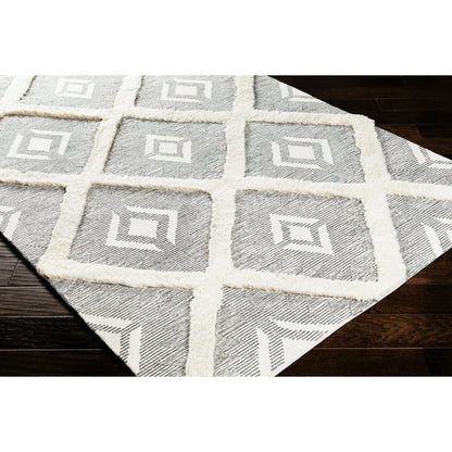 Cherokee Rug - 23800 by Surya in black, charcoal, cream. Made from 100% wool in a unique style.