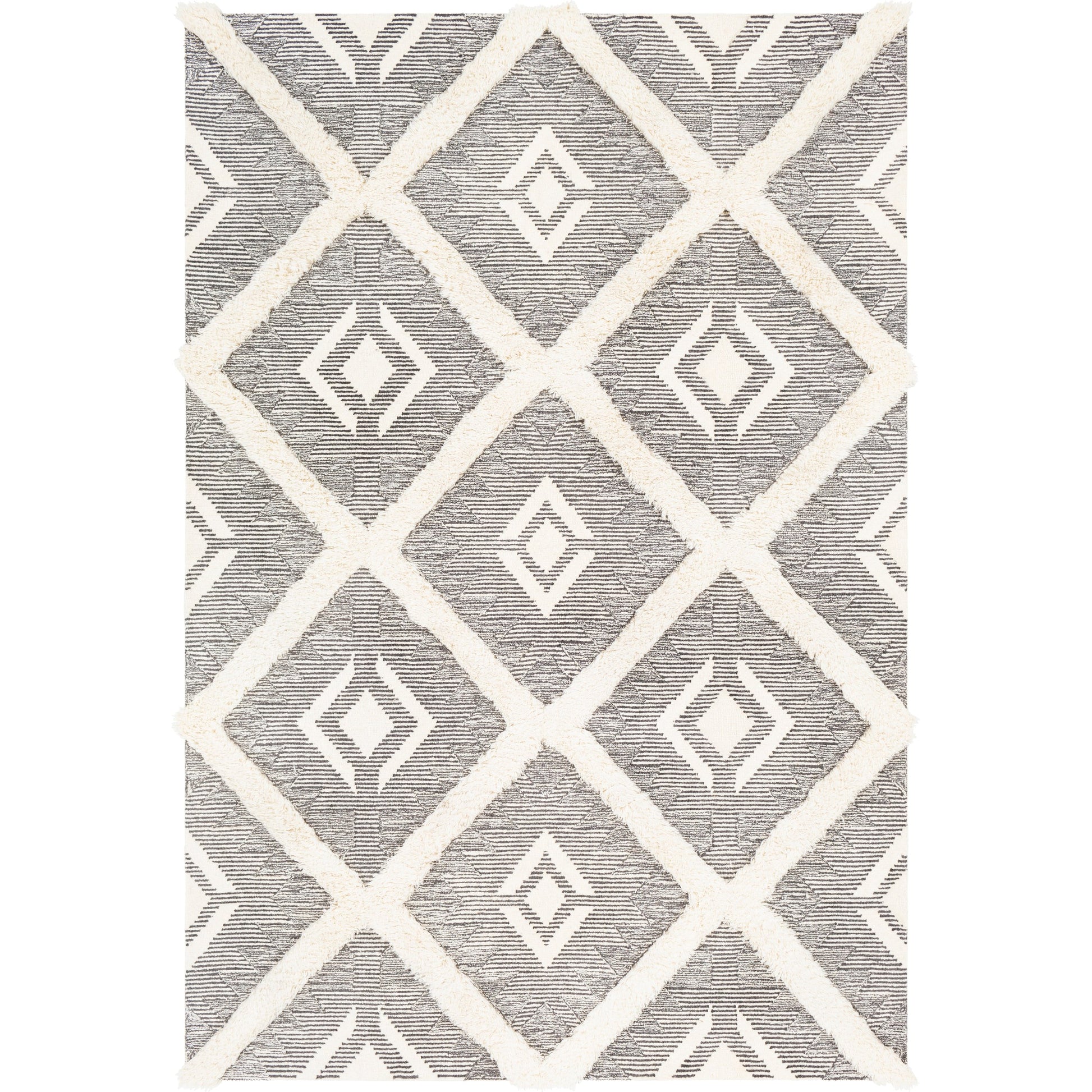 Cherokee Rug - 23800 by Surya in black, charcoal, cream. Made from 100% wool in a unique style.