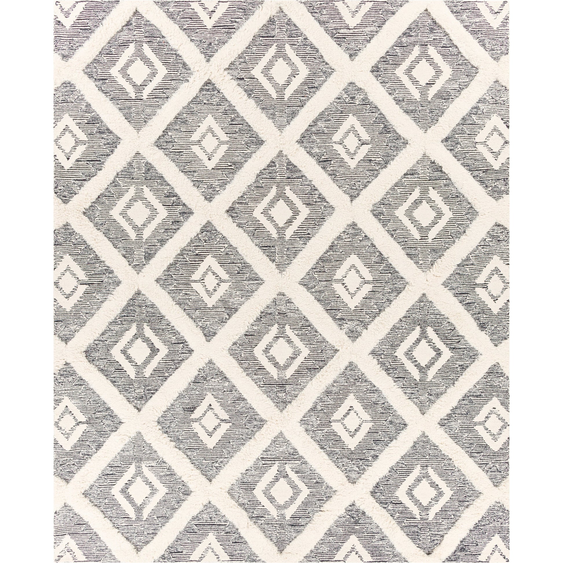 Cherokee Rug - 23800 by Surya in black, charcoal, cream. Made from 100% wool in a unique style.
