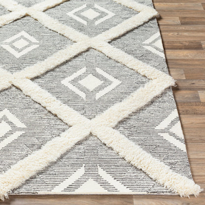 Cherokee Rug - 23800 by Surya in black, charcoal, cream. Made from 100% wool in a unique style.