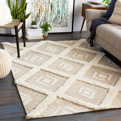 Cherokee Rug - 23800 by Surya in black, charcoal, cream. Made from 100% wool in a unique style.