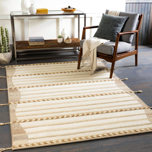Cherokee Rug - 29479 by Surya in tan, light brown, brown, oatmeal, dark brown, light beige. Made from 100% wool in a unique style.