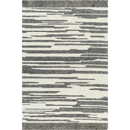 Cherokee Rug - 29981 by Livabliss in black, cream. Made from 100% wool in a unique style.