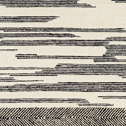 Cherokee Rug - 29981 by Livabliss in black, cream. Made from 100% wool in a unique style.