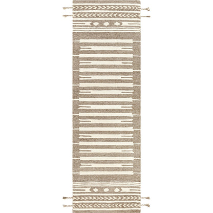 Cherokee Rug - 29982 by Livabliss in oatmeal, dark brown, brown. Made from 100% wool in a unique style.