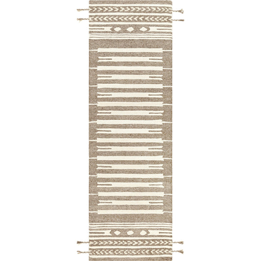 Cherokee Rug - 29982 by Livabliss in oatmeal, dark brown, brown. Made from 100% wool in a unique style.