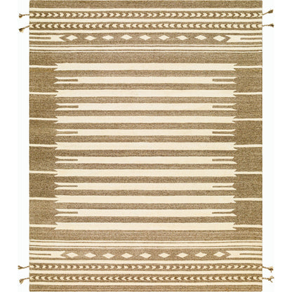 Cherokee Rug - 29982 by Livabliss in oatmeal, dark brown, brown. Made from 100% wool in a unique style.
