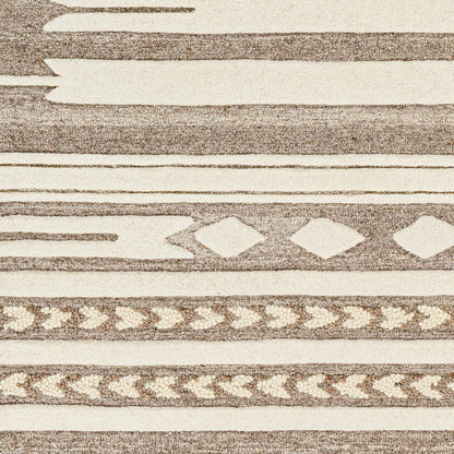 Cherokee Rug - 29982 by Livabliss in oatmeal, dark brown, brown. Made from 100% wool in a unique style.