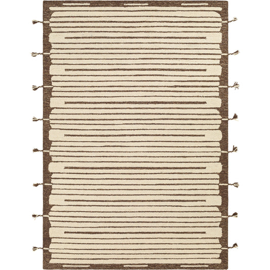 Cherokee Rug - 30182 by Livabliss in light beige, dark brown, tan. Made from 100% wool in a unique style.
