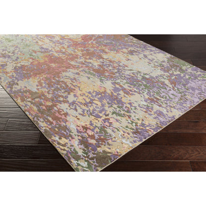 Chemistry CHM-2001 Rug by Surya in lavender, lilac, peach, olive, dark brown. Made from viscose, wool in a unique style.