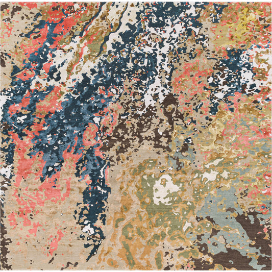 Chemistry Rug - 12978 by Surya in ink blue, rose, aqua, brown, charcoal, dark brown. Made from unique in a unique style.