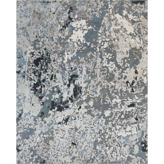 Chemistry Rug - 12979 by Surya in navy, denim, off-white, dusty sage, medium gray, black. Made from viscose, wool in a unique style.