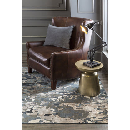 Chemistry CHM-2003 Rug by Surya in navy, denim, off-white, dusty sage, medium gray, black. Made from viscose, wool in a unique style.