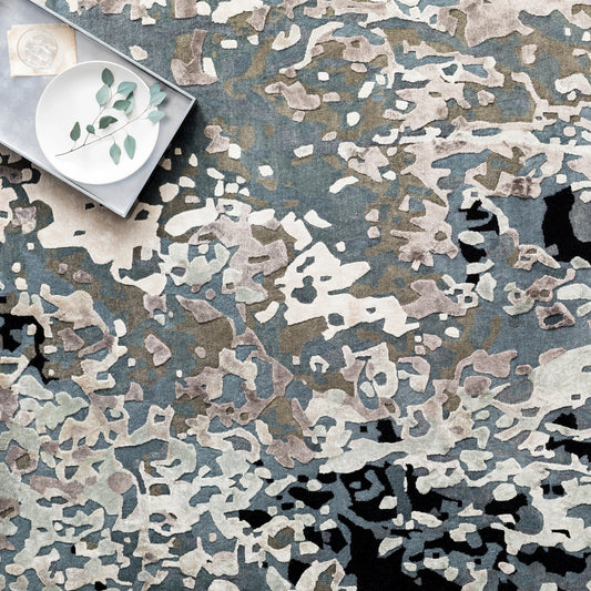 Chemistry Rug - 12979 by Surya in charcoal, moss, ivory. Made from viscose, wool in a unique style.