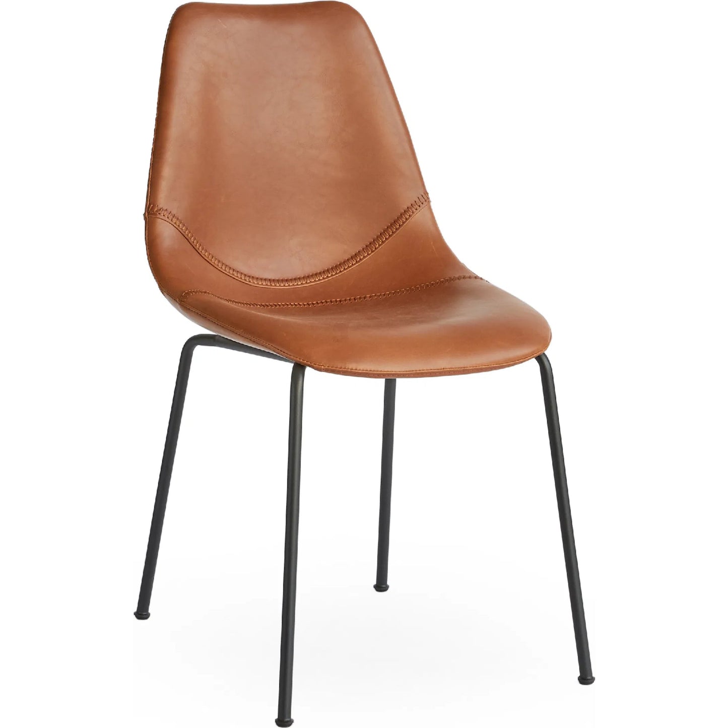 001 SI-2448885 | Primary Silo | Lana Side Chair by Zentique in matte black frame, brown pu. Made from steel, pu leather in a traditional style.