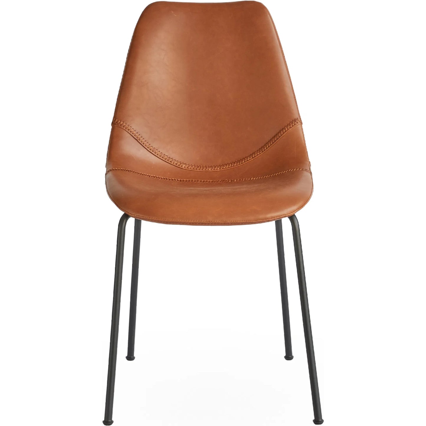 000 SI-2448885 | Additional Silo | Lana Side Chair by Zentique in matte black frame, brown pu. Made from steel, pu leather in a traditional style.