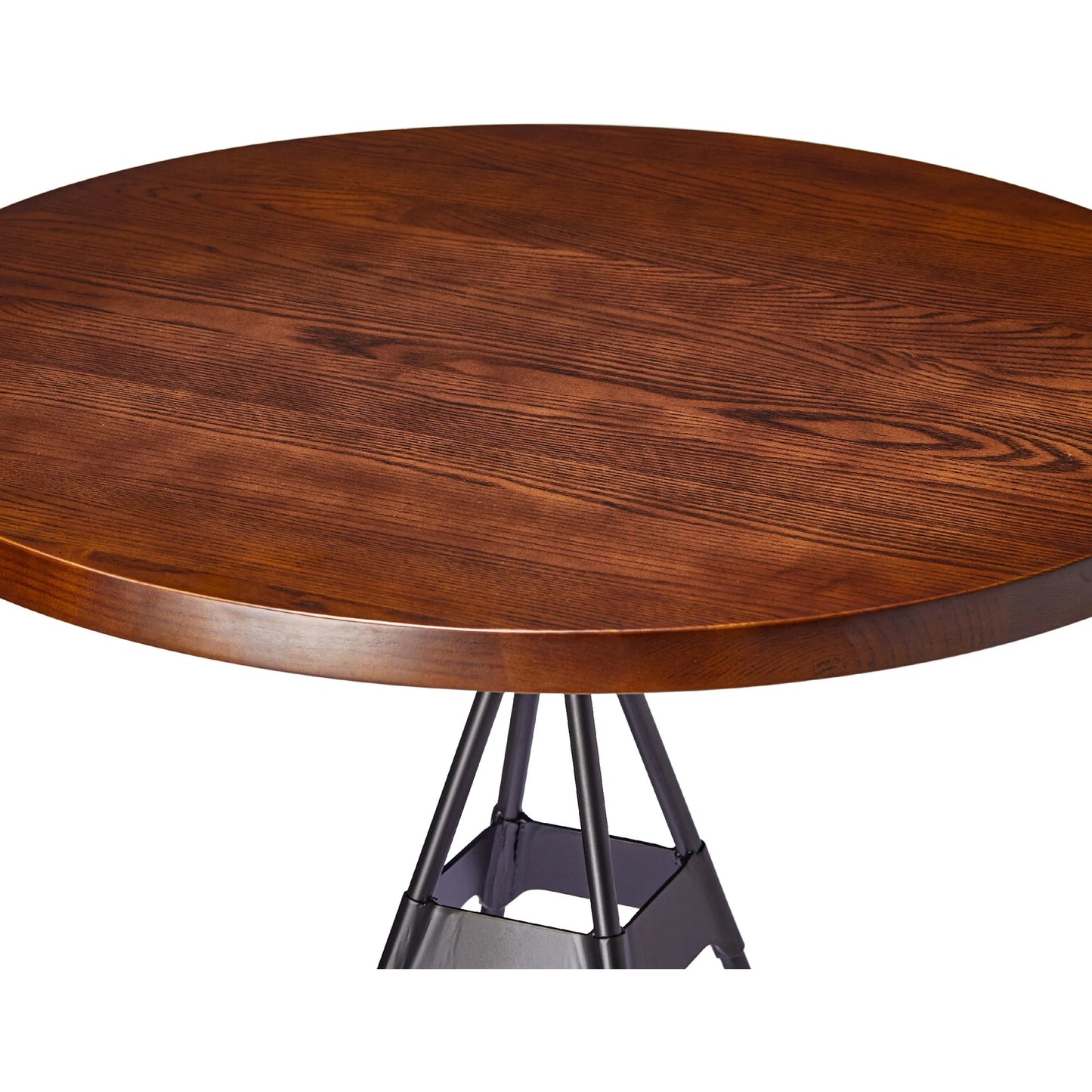 002 SI-2448921 | Closeup | Noah Bar Table by Zentique in matte black steel, dark brown wood. Made from steel, wood in a modern style.