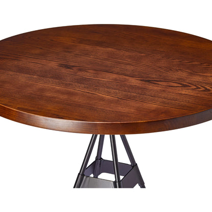 Noah Bar Table by Zentique in matte black steel, dark brown wood. Made from steel, wood in a modern style.