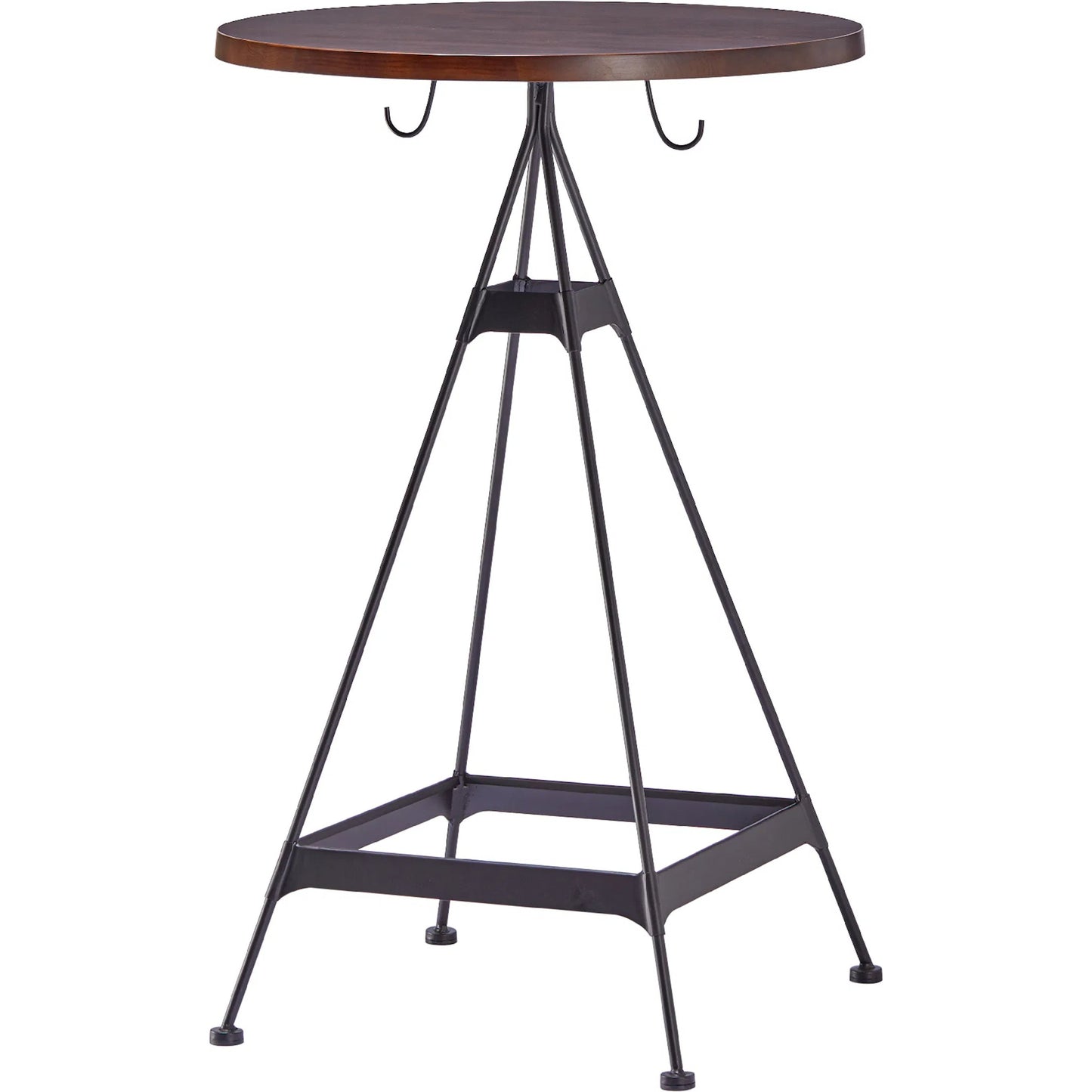 001 SI-2448921 | Primary Silo | Noah Bar Table by Zentique in matte black steel, dark brown wood. Made from steel, wood in a modern style.