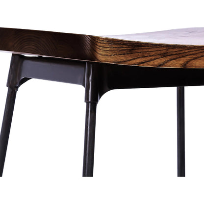 Arthur Bar Stool, Wooden Seat by Zentique in matte black steel, dark brown wood. Made from steel, wood in a unique style.