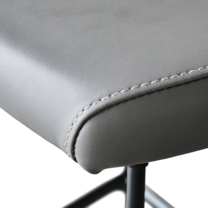Arthur Bar Stool, PU Seat by Zentique in matte black steel, dark grey pu. Made from steel, pu leather in a unique style.