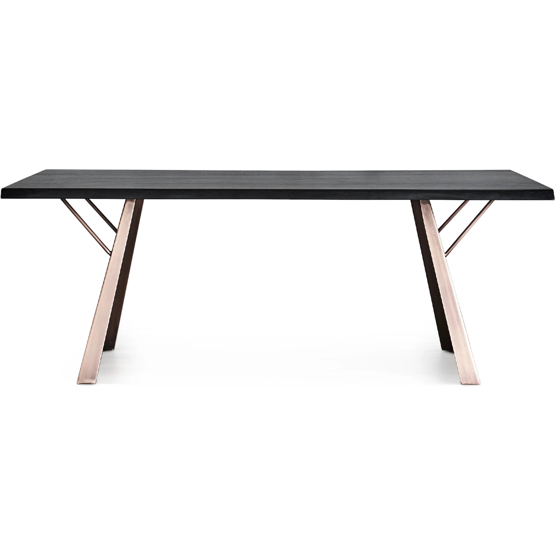 Ross Dining Table by Zentique in black steel, solid wood. Made from steel, solid wood in a modern style.
