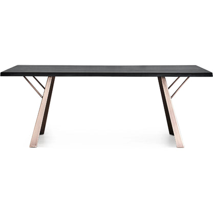 Ross Dining Table by Zentique in black steel, solid wood. Made from steel, solid wood in a modern style.