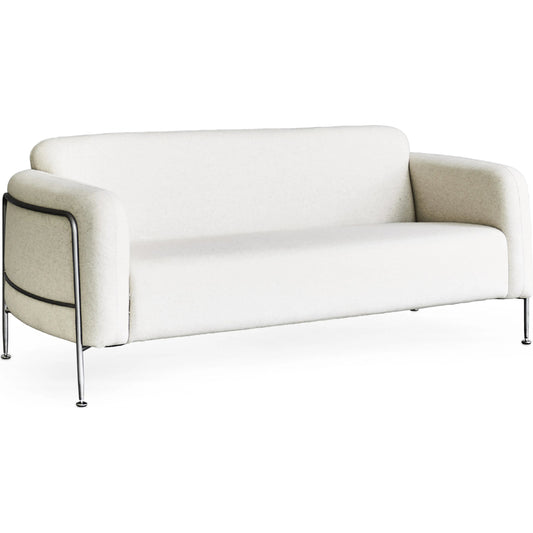 Holland Greige Sofa by Zentique in matte black steel, greige linen. Made from steel, linen in a unique style.