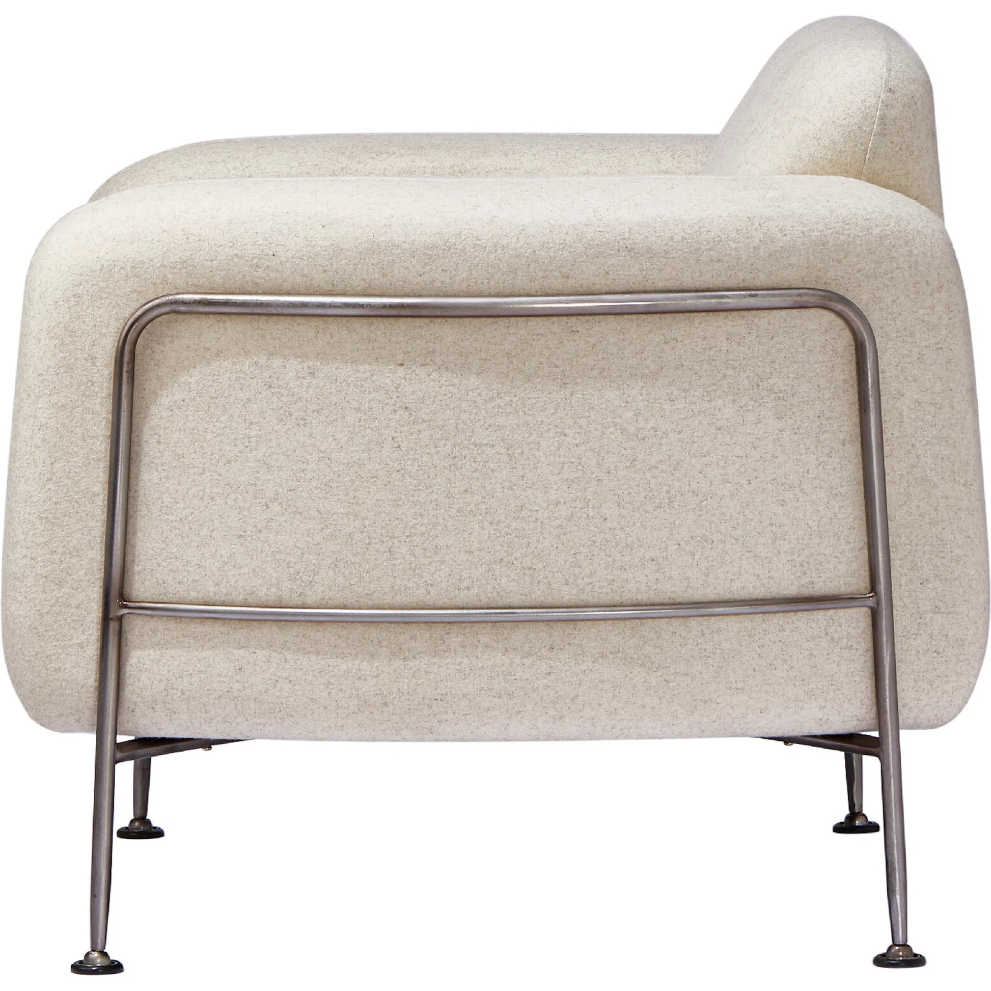 Holland Greige Club Chair by Zentique in matte black steel, greige linen. Made from steel, linen in a transitional style.