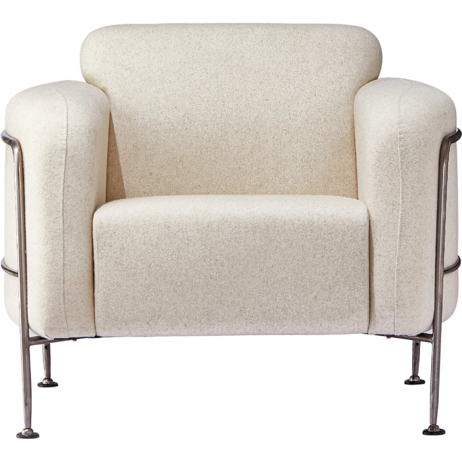 Holland Greige Club Chair by Zentique in matte black steel, greige linen. Made from steel, linen in a transitional style.