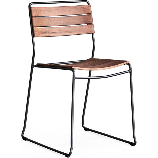 001 SI-2448896 | Primary Silo | Maddie Side Chair by Zentique in matte black steel, teak back, seat. Made from steel, teak in a unique style.