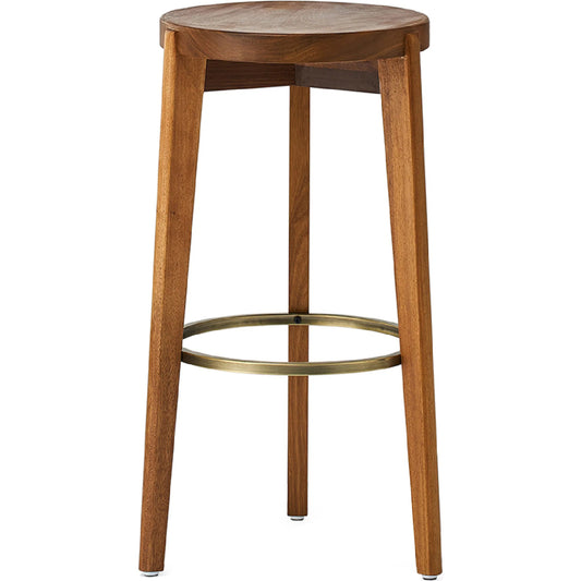 Ambrose Stool by Zentique in solid wood, bronze stainless steel. Made from solid wood, stainless steel in a unique style.