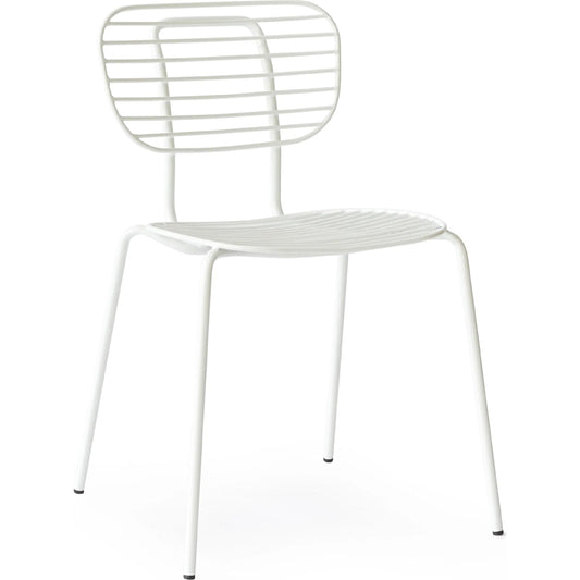 Taylor Metal Side Chair by Zentique in white steel. Made from steel in a unique style.