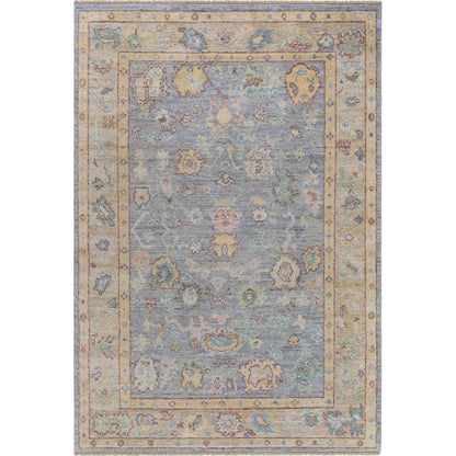 Chennai CHN-2300 Rug by Surya in slate gray, mustard yellow, coral, sky blue, olive green, blush pink, ivory. Made from silk in a unique style.