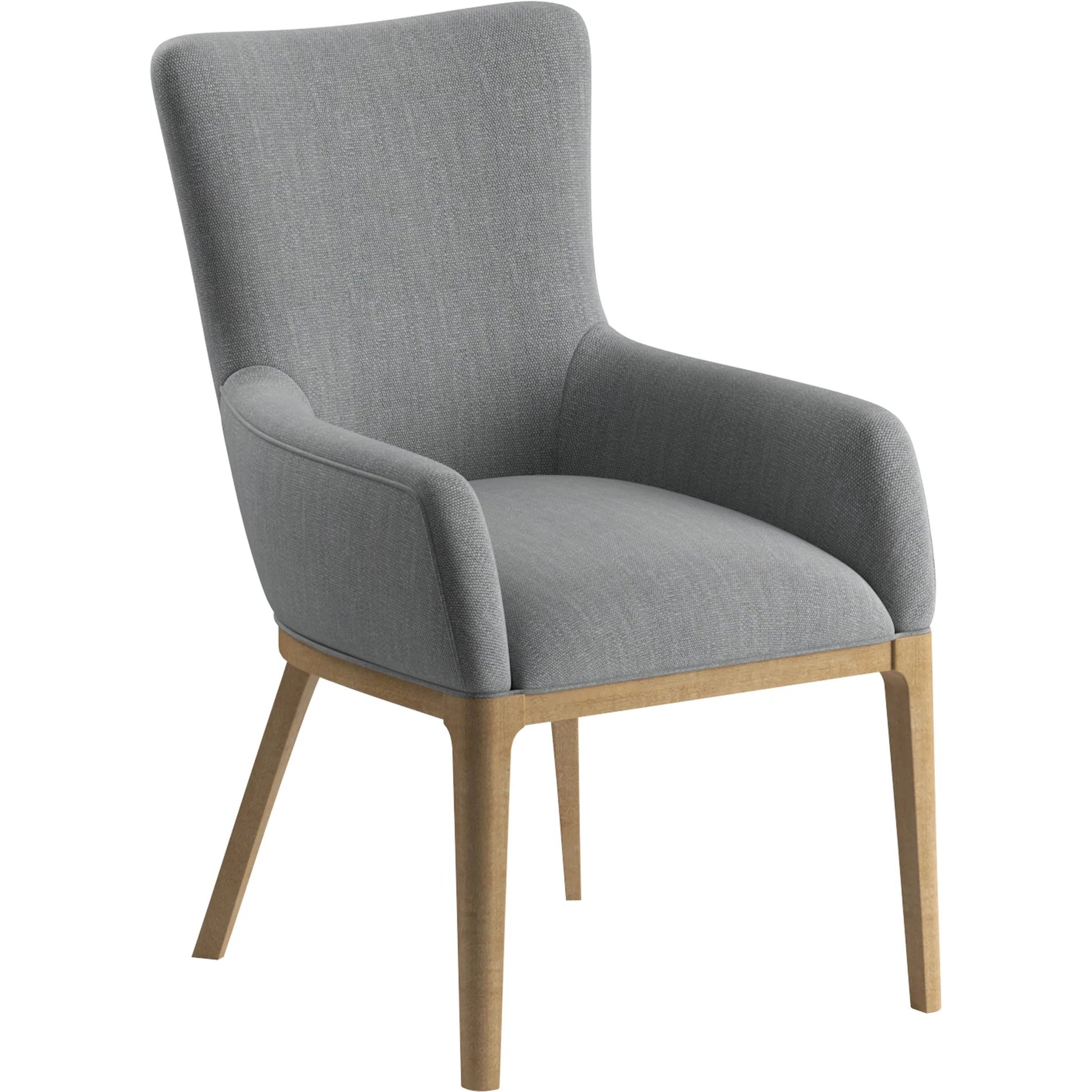 Loft Upholstered Arm Chair by A.R.T. Furniture in gray and natural maple. Made from rubberwood in a transitional style.