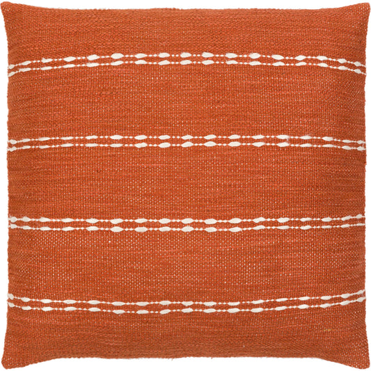 Chase Pillow - 8161 by Livabliss in rust, cream. Made from front: 100% cotton, back: 100% cotton in a modern style.