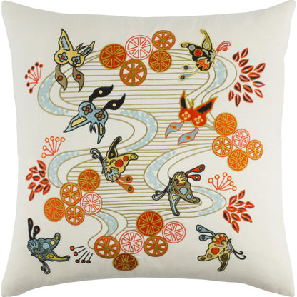 Chinese River Pillow - 11885 by Surya. Made from 55% linen, 45% cotton in a modern style.