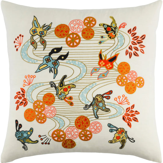 Chinese River Pillow - 11885 by Surya. Made from front: 55% linen, 45% cotton, back: 55% linen in a modern style.