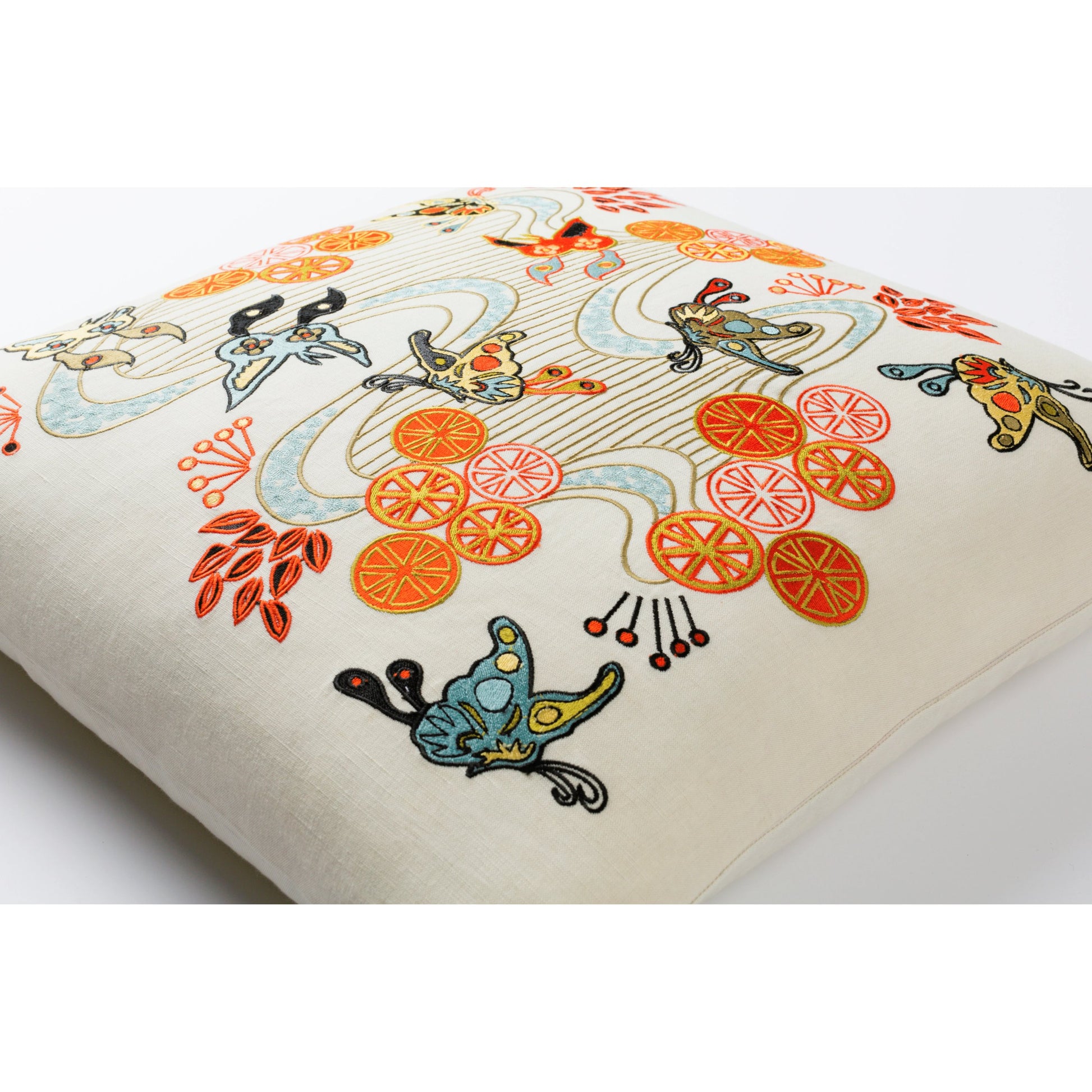 Chinese River Pillow - 11885 by Surya. Made from 55% linen, 45% cotton in a modern style.