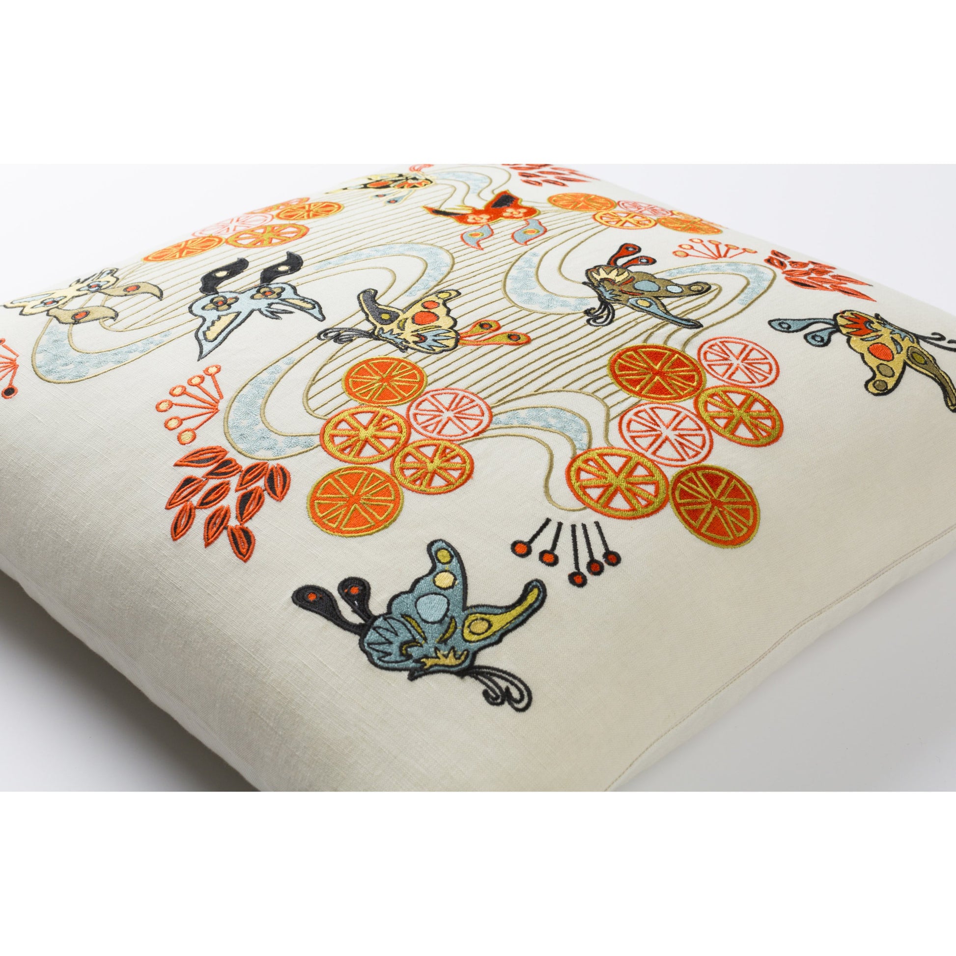 Chinese River Pillow - 11885 by Surya. Made from 55% linen, 45% cotton in a modern style.